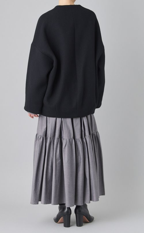 ウールショートノーカラーコート