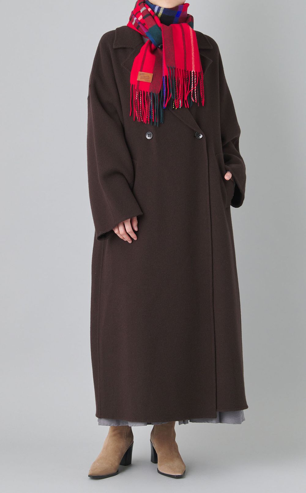 タータンチェックカシミヤマフラー