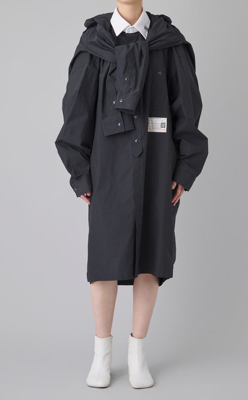 ショールレイヤードシャツワンピース