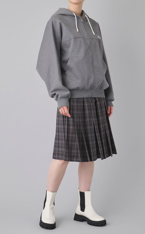オーバーサイズジップアップフーディ