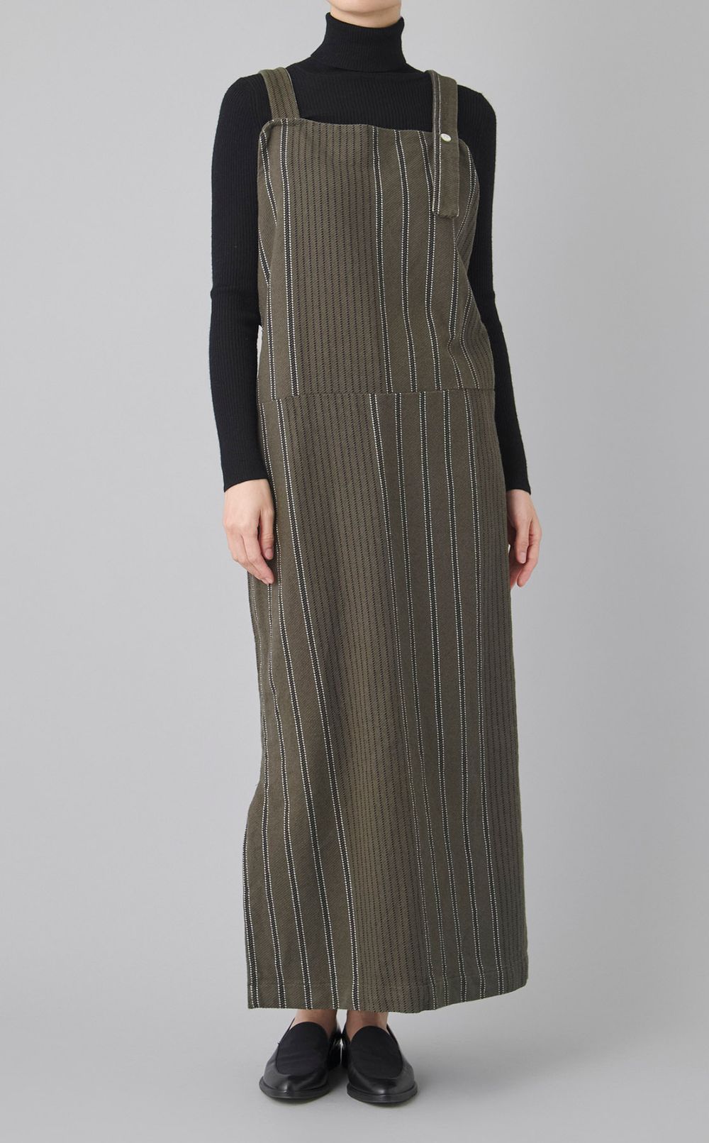 ストライプエプロンドレス