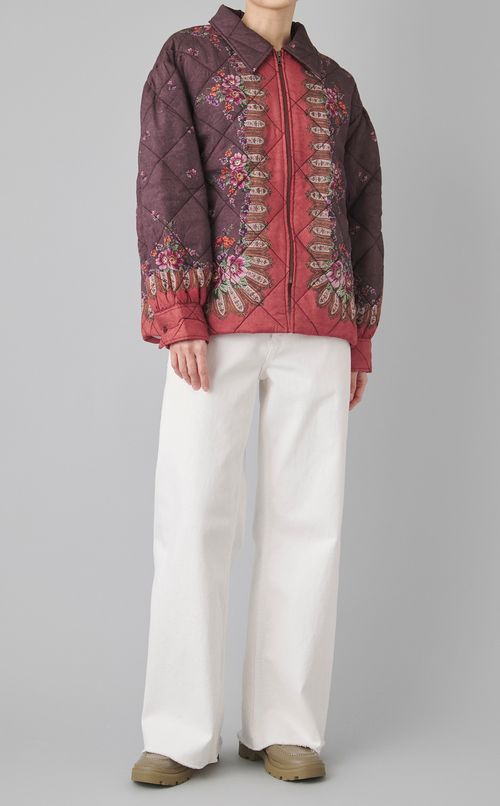 フラワープリントキルトブルゾン