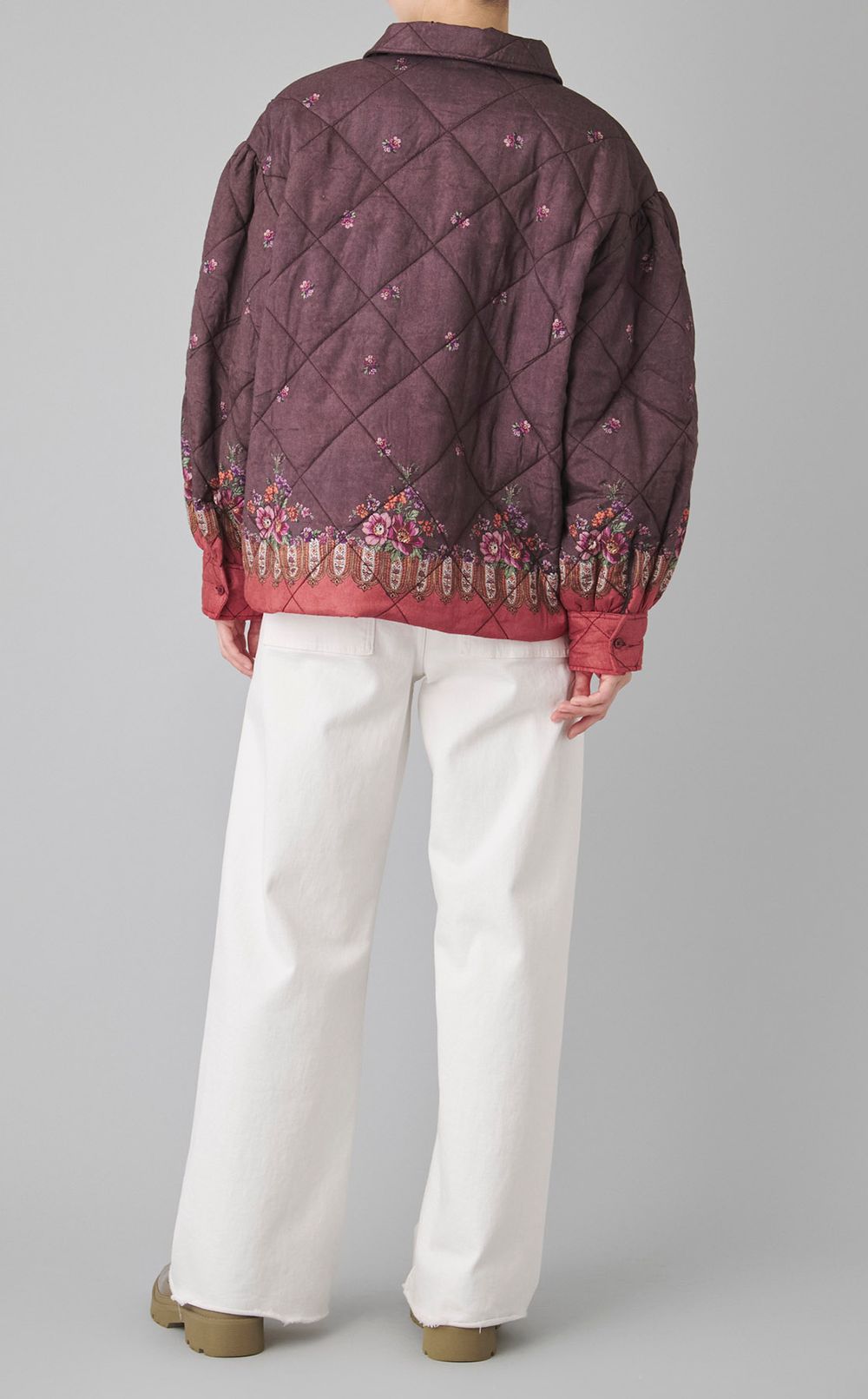 フラワープリントキルトブルゾン