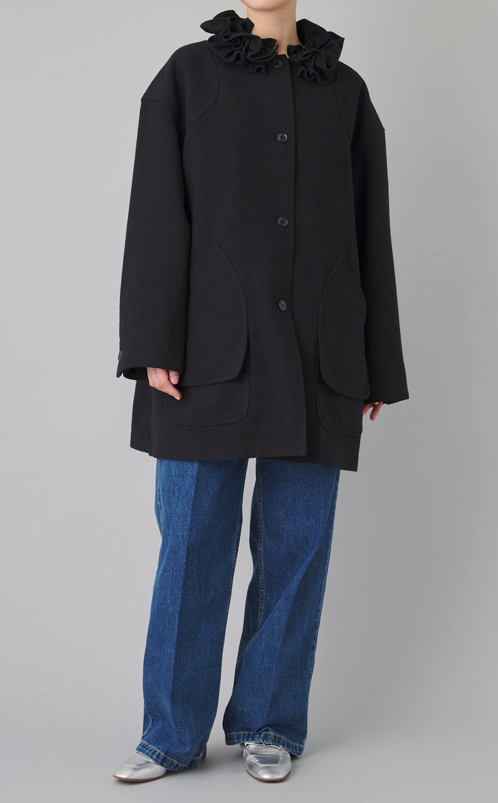 タックプリーツデニムパンツ