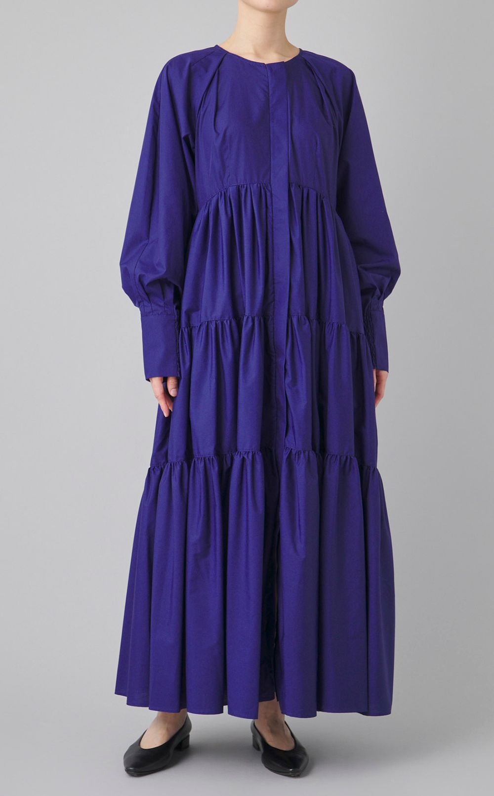 ギャザーティアードロングワンピース