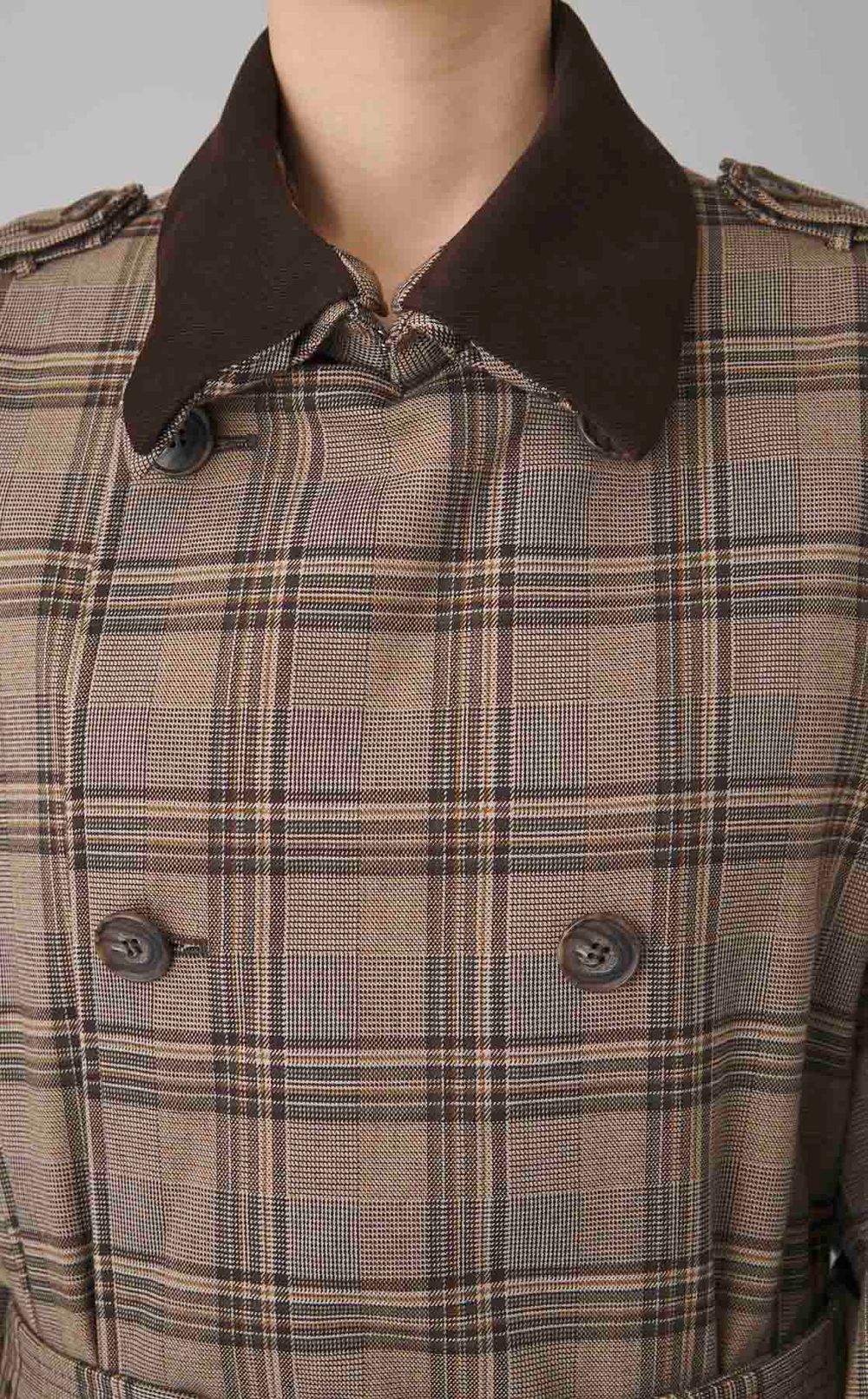 フードストールロングトレンチコート