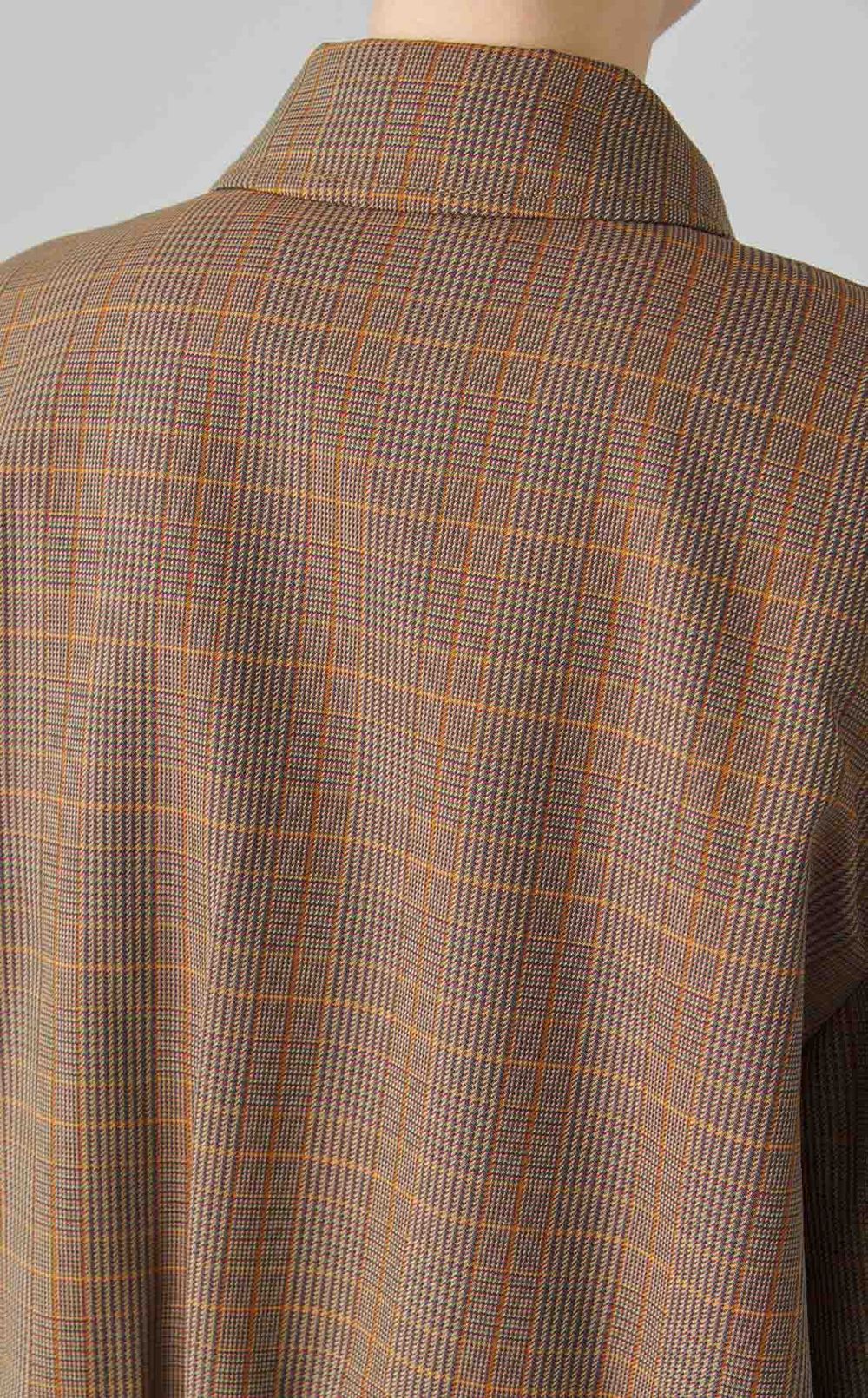 ウールチェックジップアップブルゾン