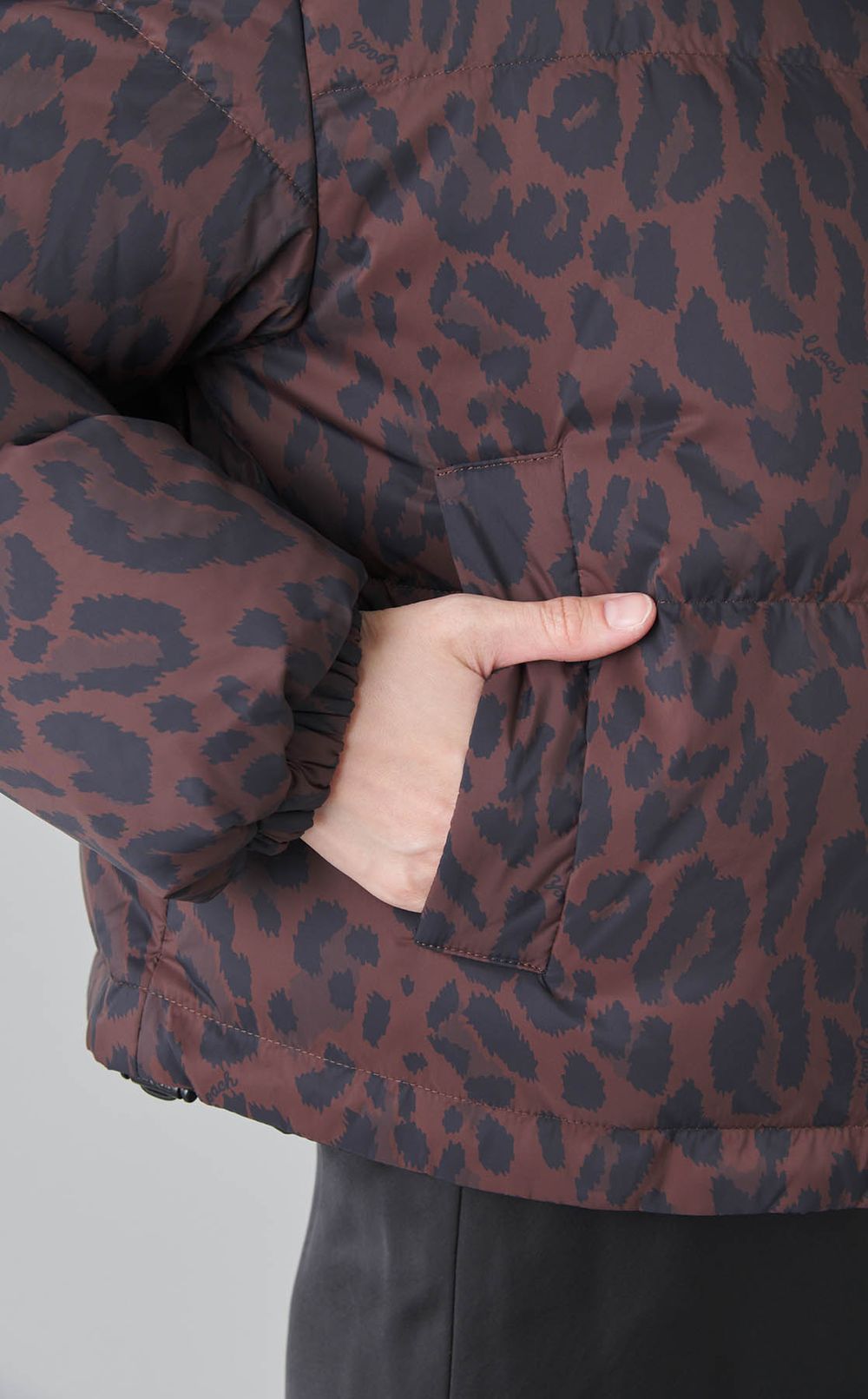 レオパードリバーシブル中綿ダウン