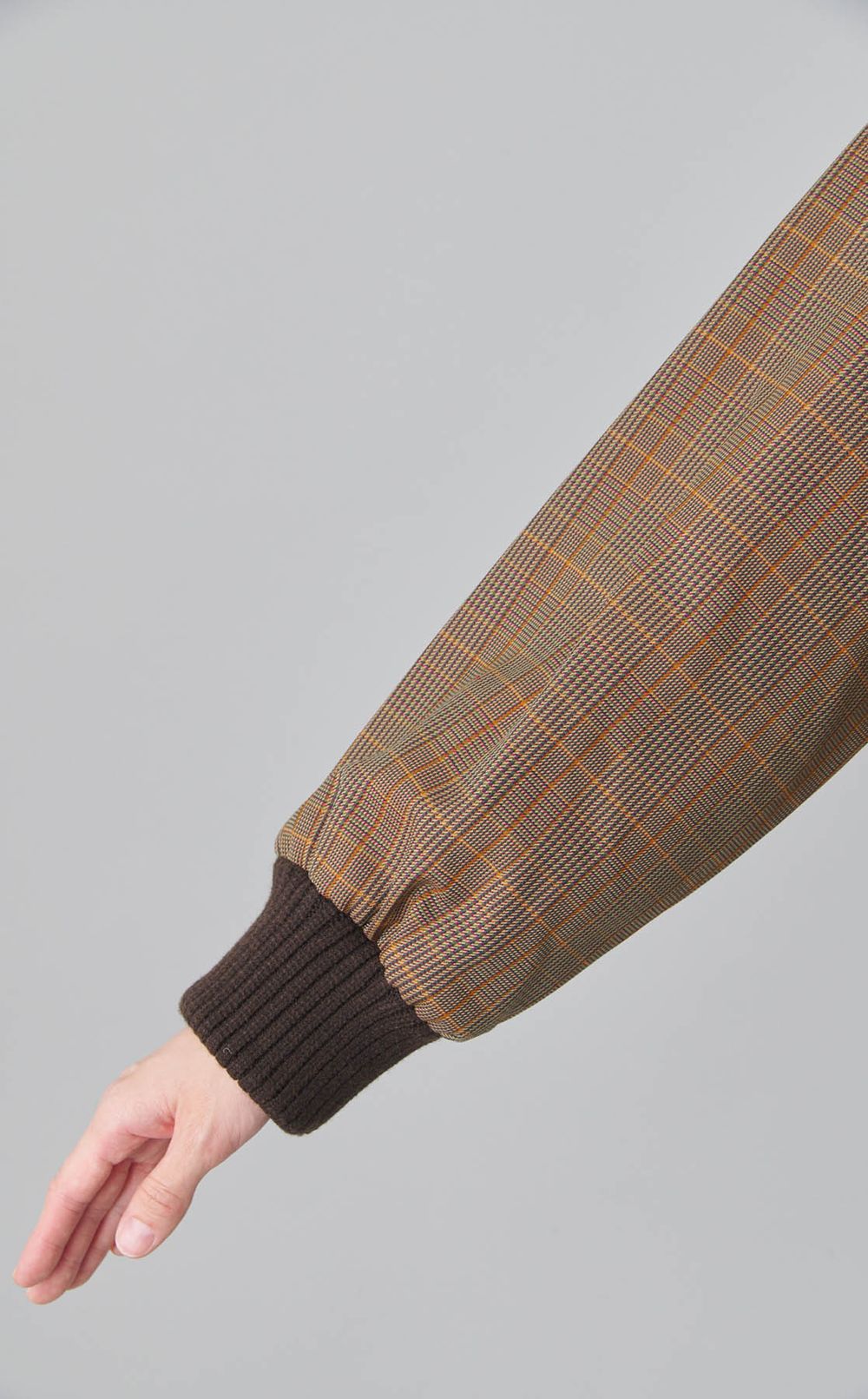 ウールチェックジップアップブルゾン