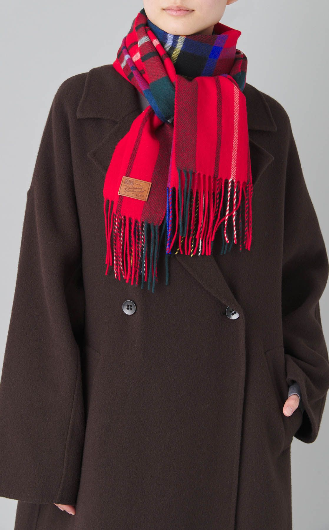 Traditional Weatherwear｜タータンチェックカシミヤマフラー