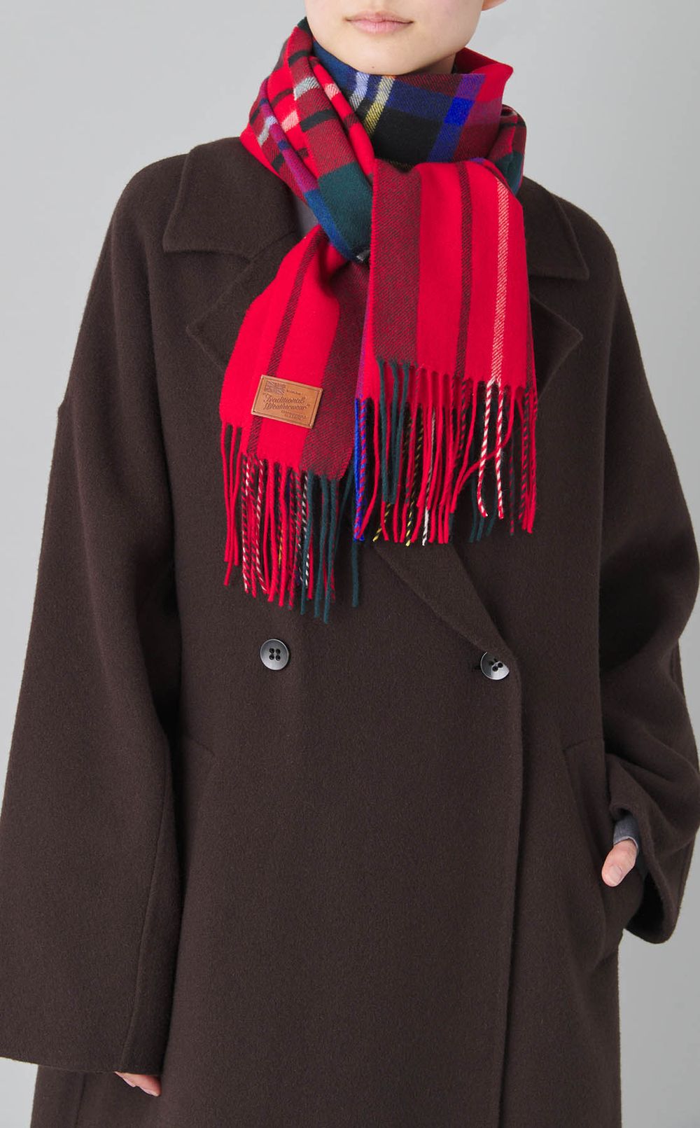 タータンチェックカシミヤマフラー