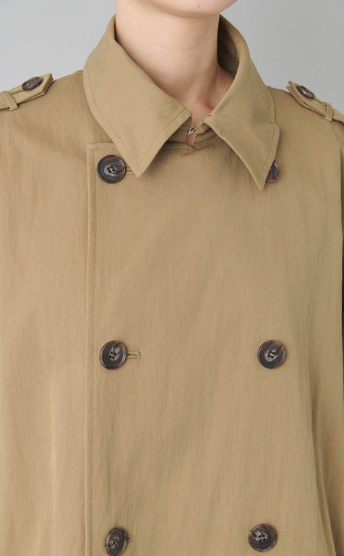 フードストールロングトレンチコート