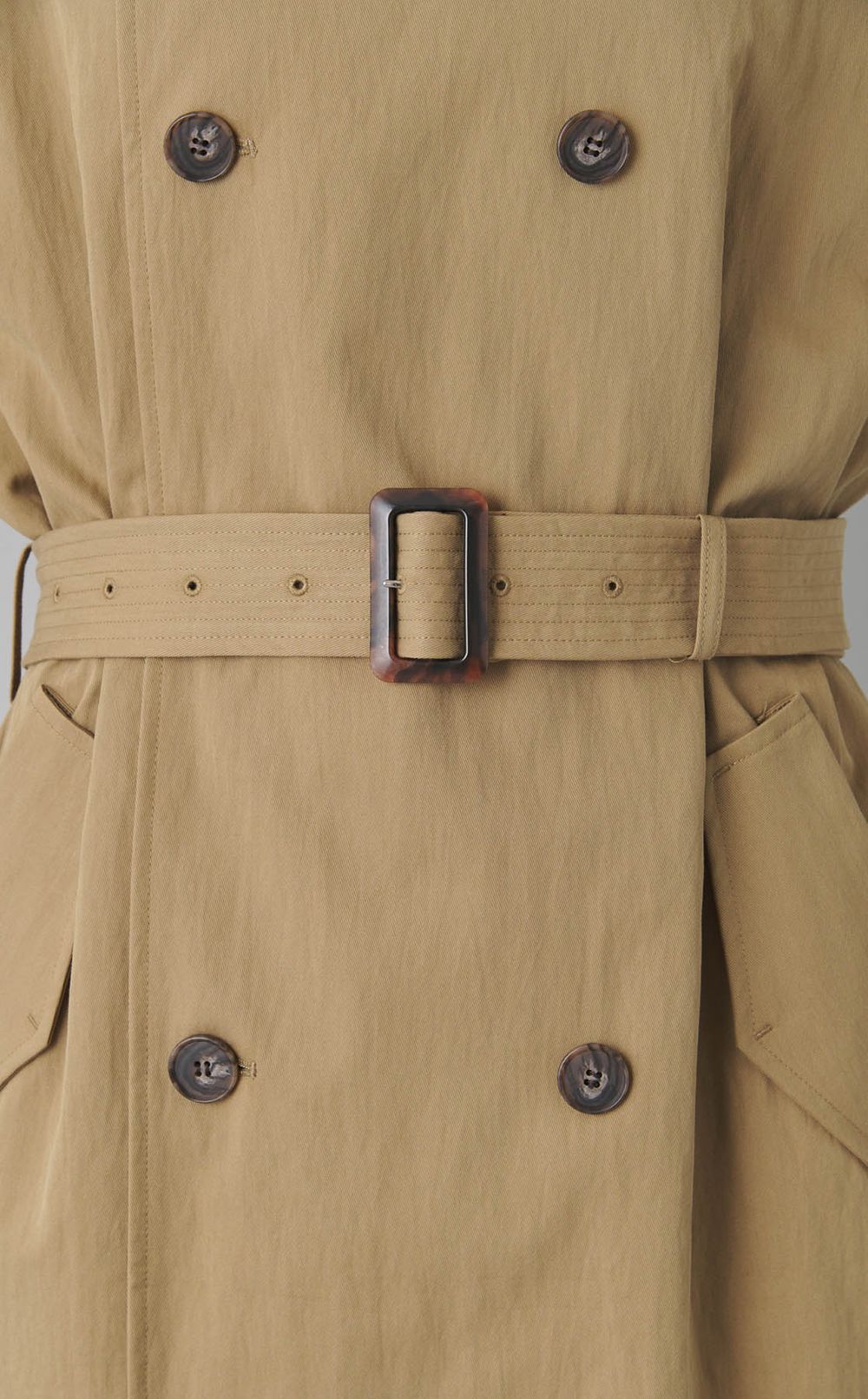 フードストールロングトレンチコート