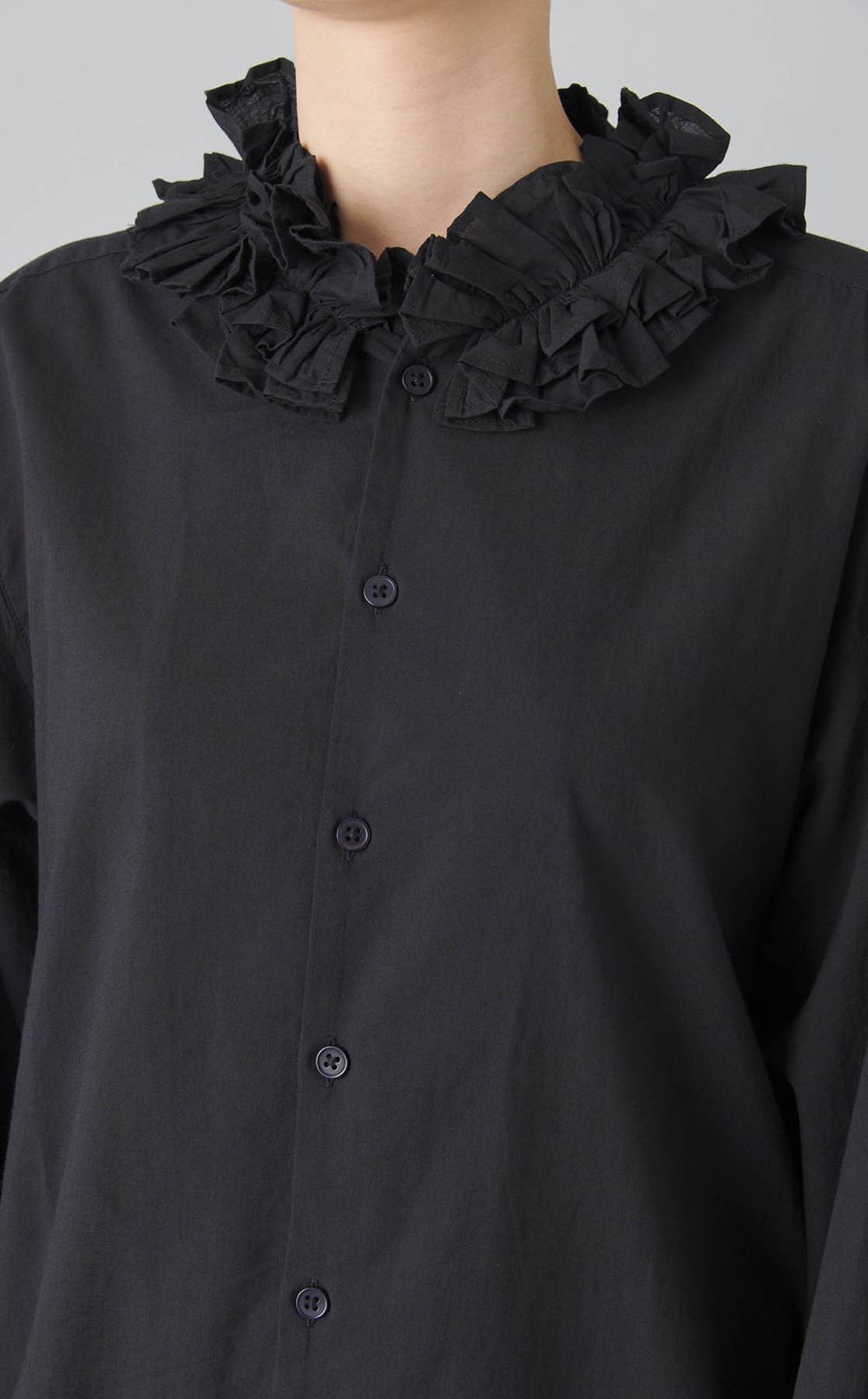 コットンフリルカラーシャツ