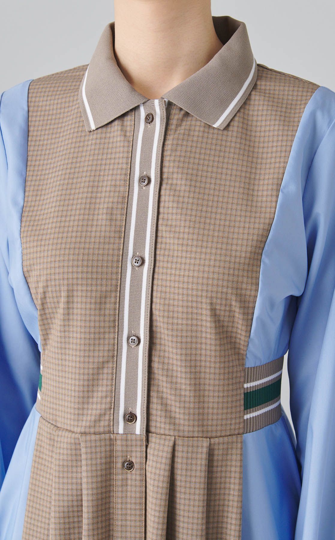 FURFUR｜リブコンビシャツワンピース