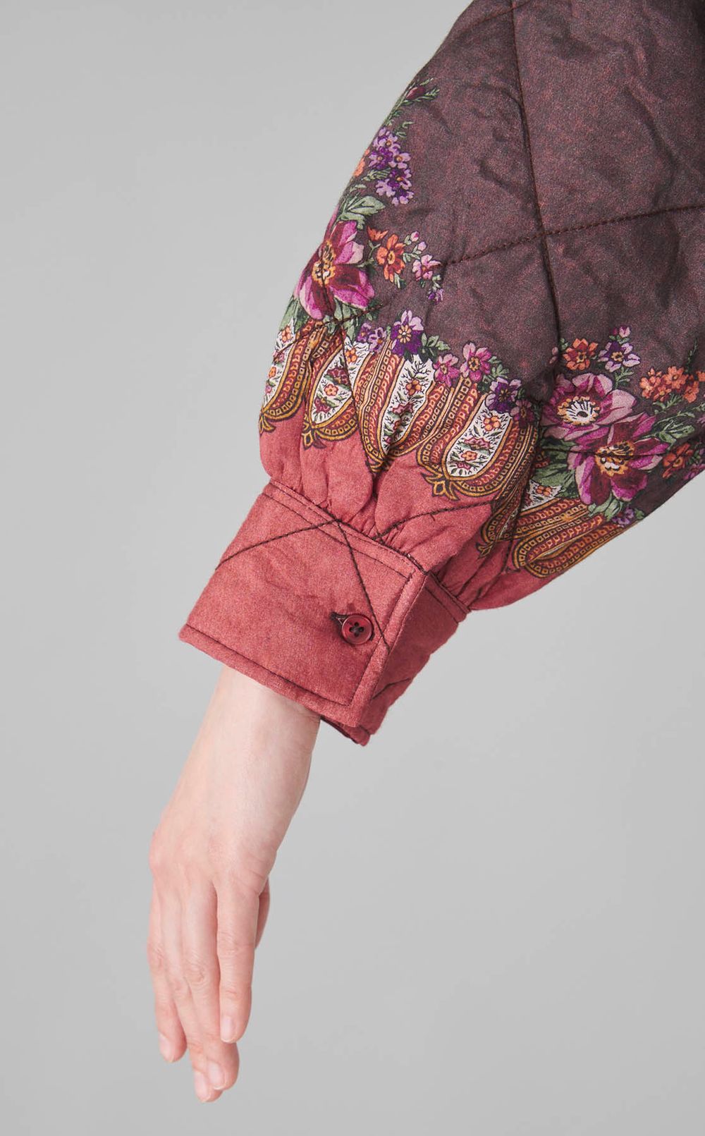 フラワープリントキルトブルゾン