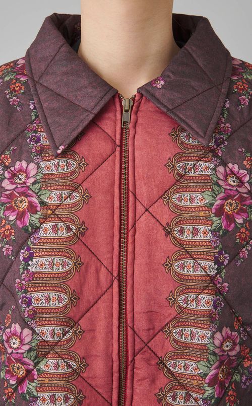 フラワープリントキルトブルゾン