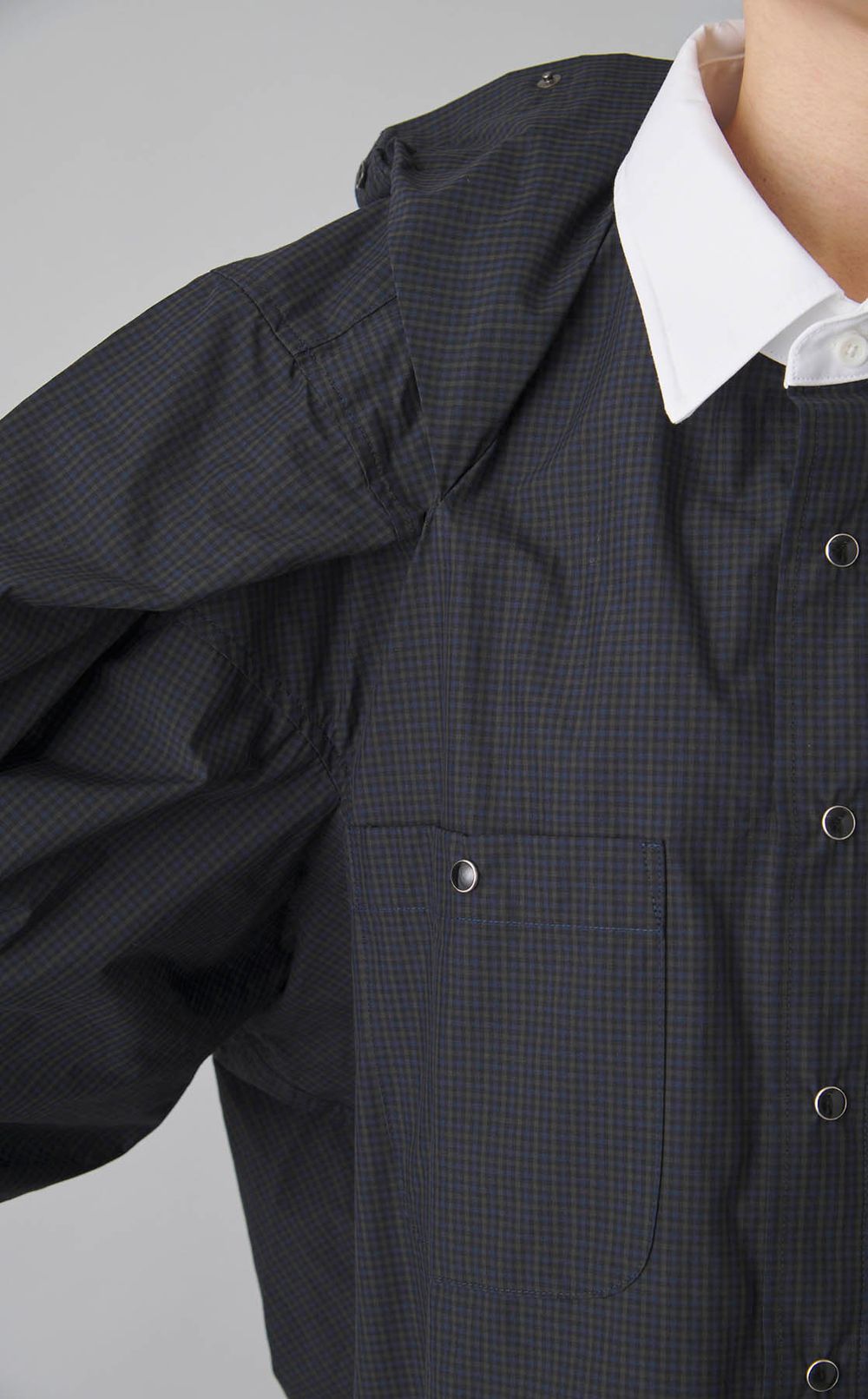 ショールレイヤードシャツワンピース