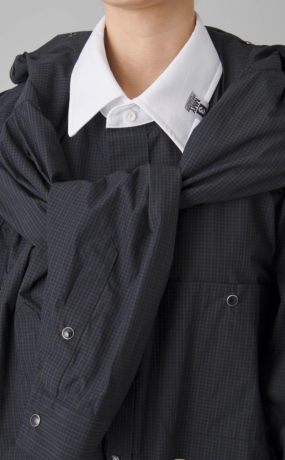 ショールレイヤードシャツワンピース