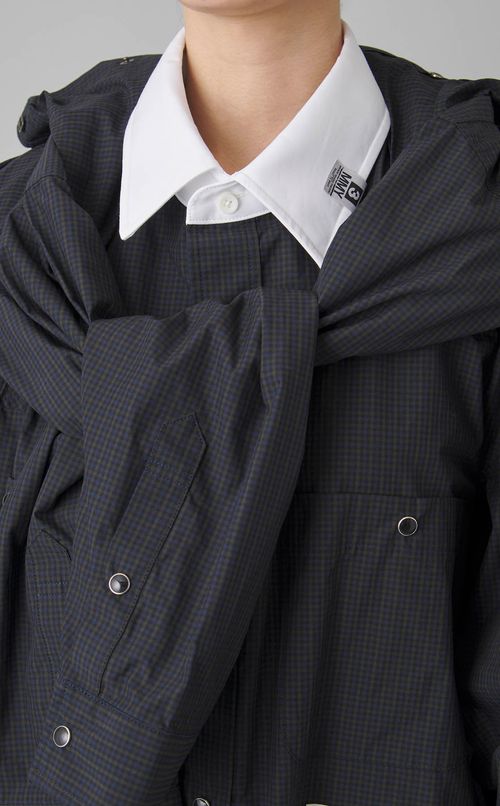 ショールレイヤードシャツワンピース