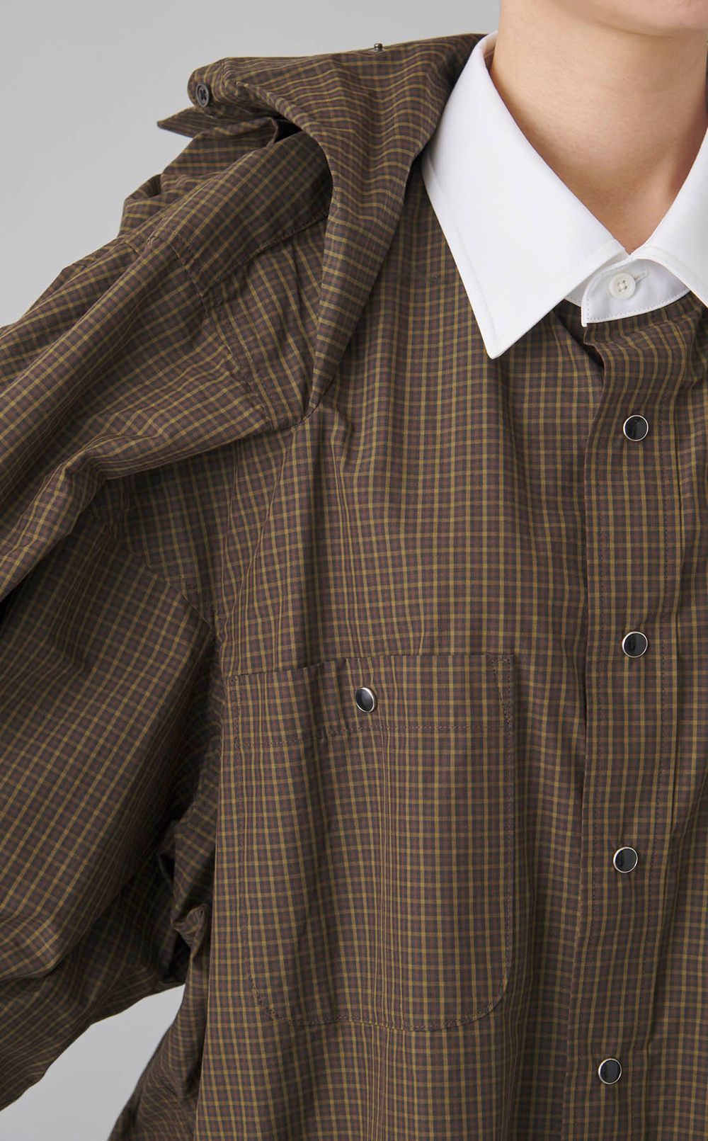 ショールレイヤードシャツワンピース