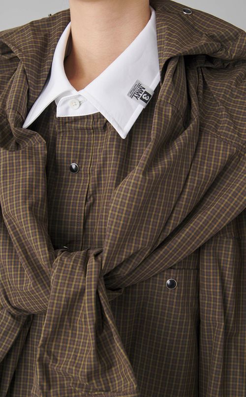 ショールレイヤードシャツワンピース