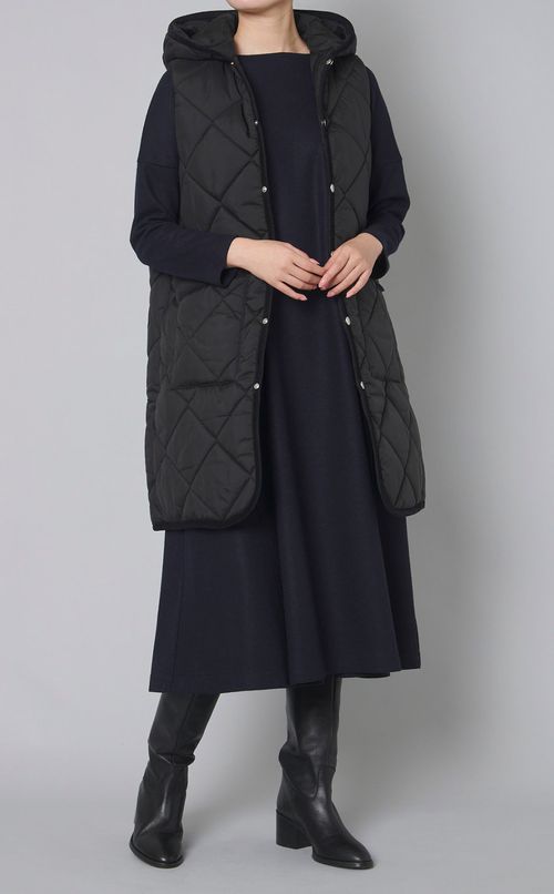 ダイヤキルティングロングジレ