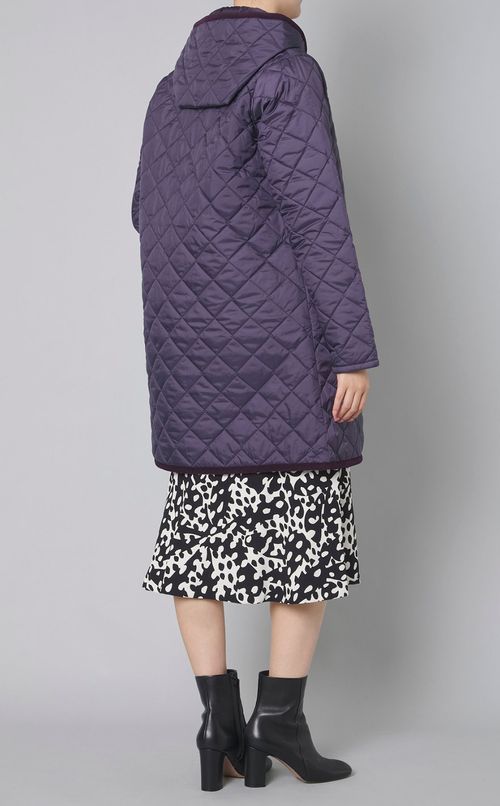 キルティングフーディロングコート