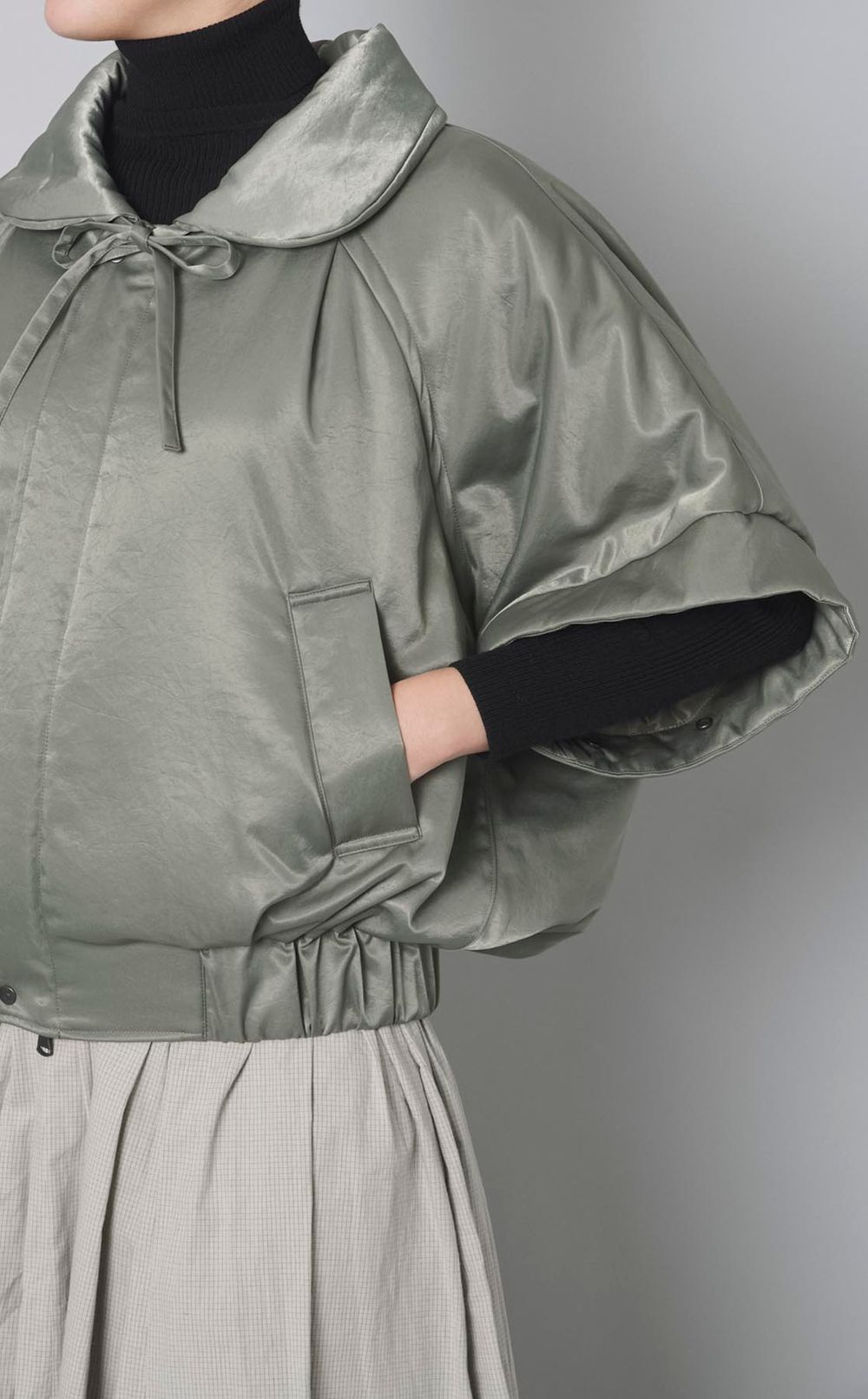 サテンデタッチャブルブルゾン