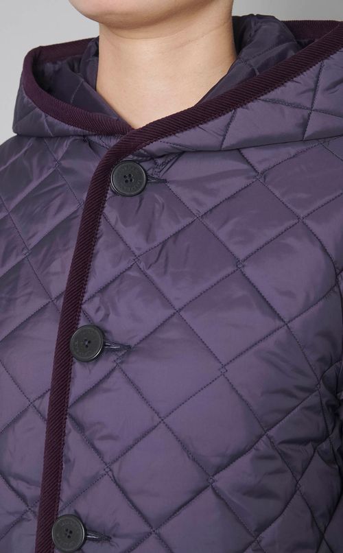 キルティングフーディロングコート