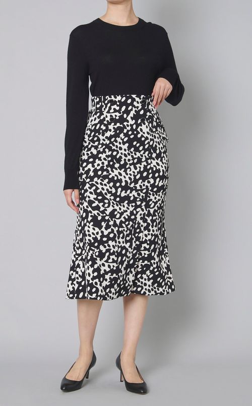 アブストラクトドットプリントスカート