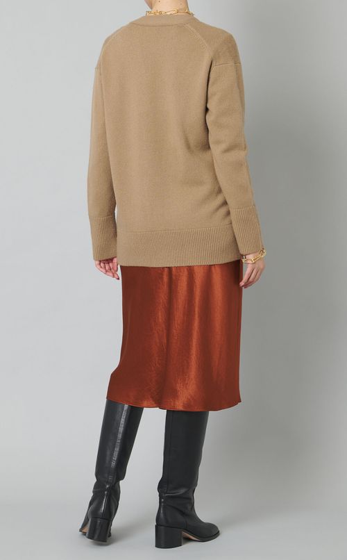 ウールカシミヤVネックカーディガン