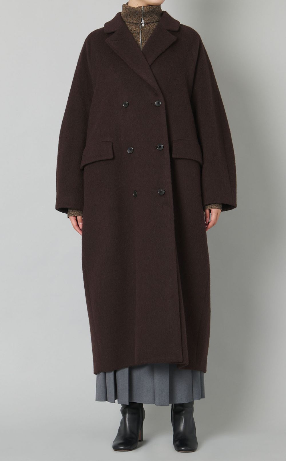 ワイドプリーツロングスカート