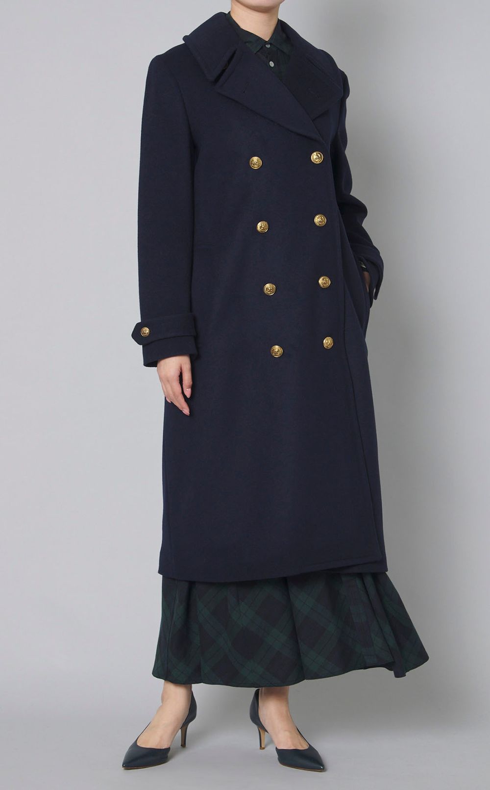 ウールロングピーコート