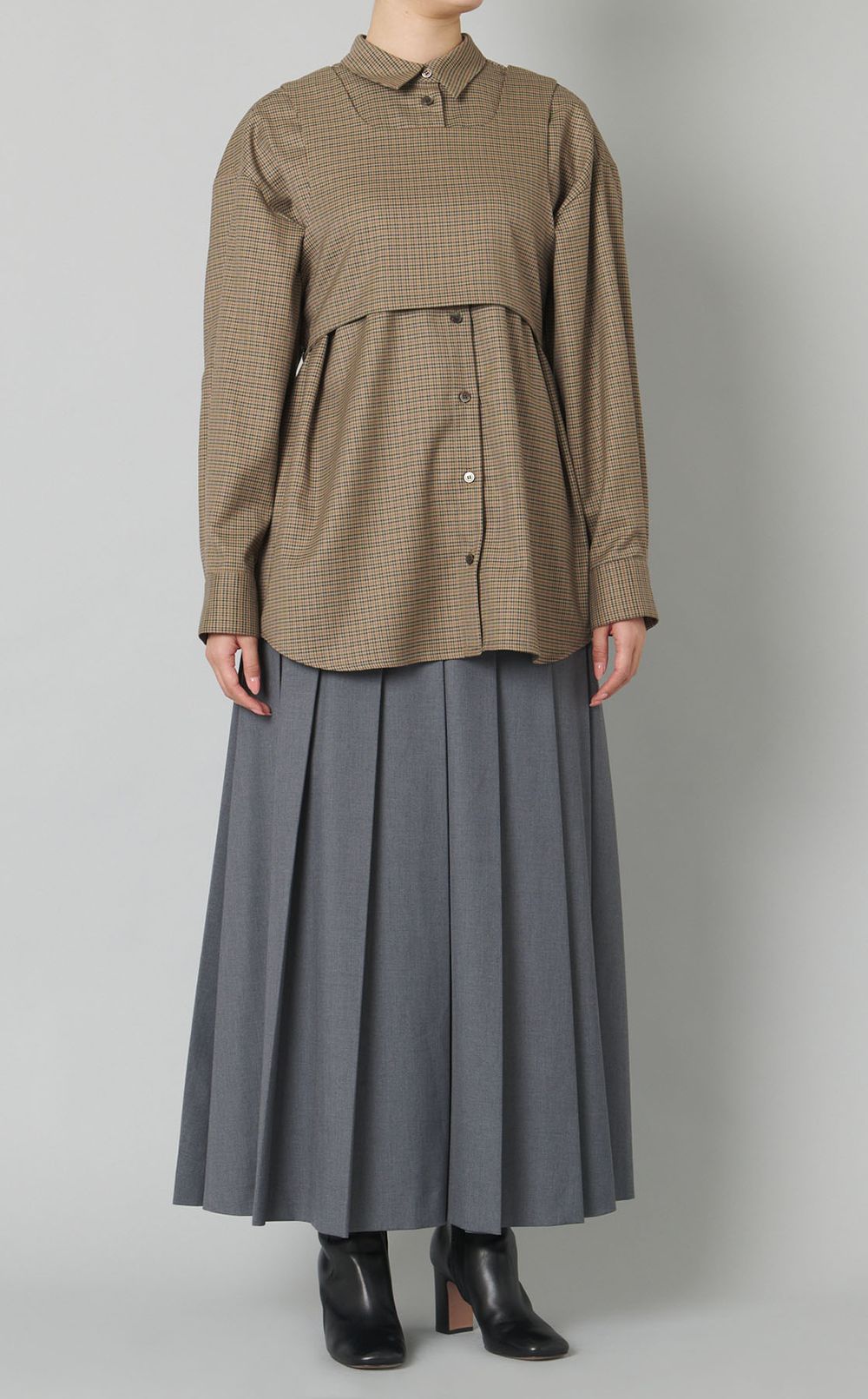 ワイドプリーツロングスカート