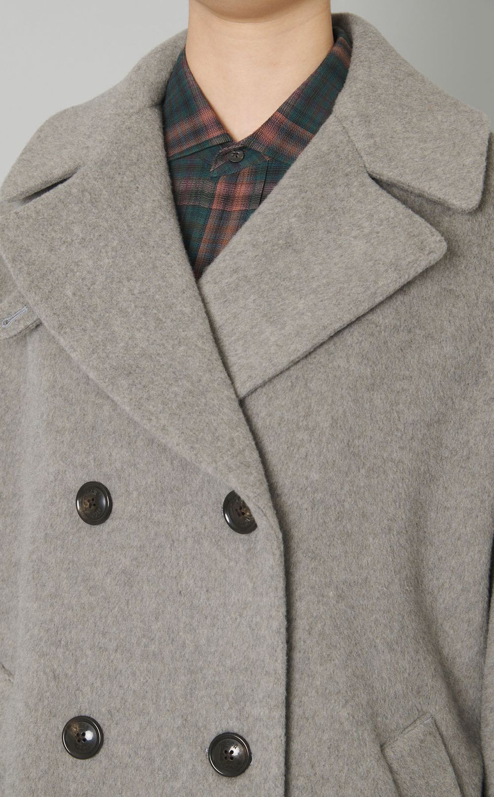 ウールテーラードロングピーコート