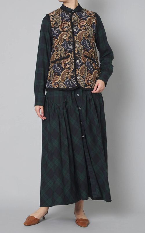 ペイズリージャガードベスト