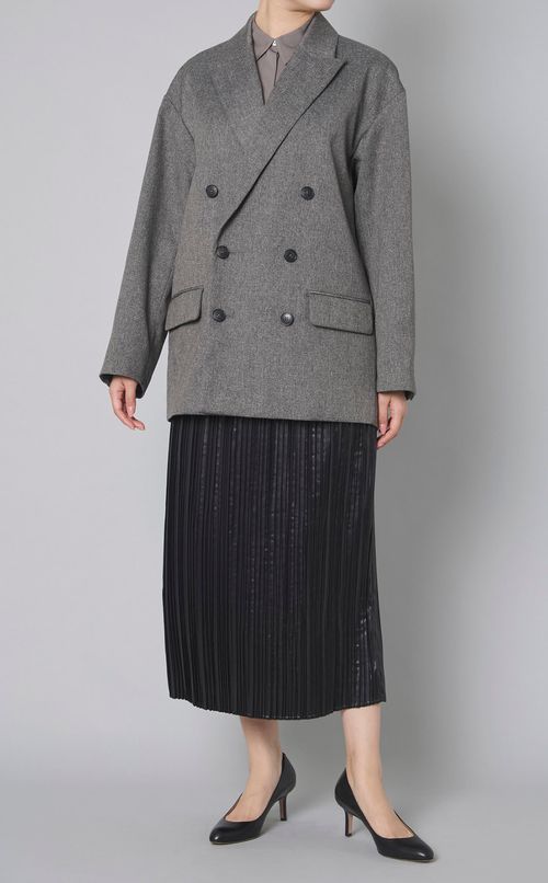 サテンランダムプリーツスカート