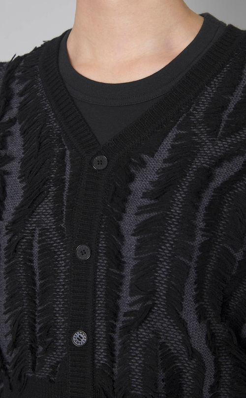 フリンジVネックニットカーディガン