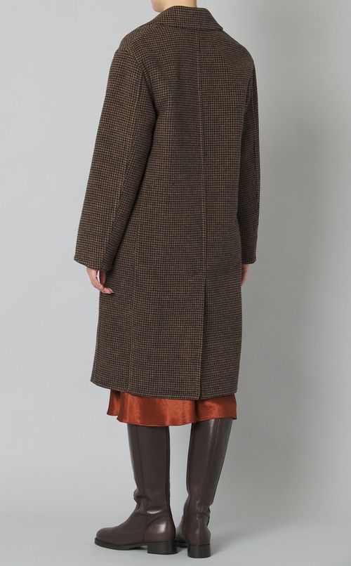 ウールハンドトゥースチェックコート