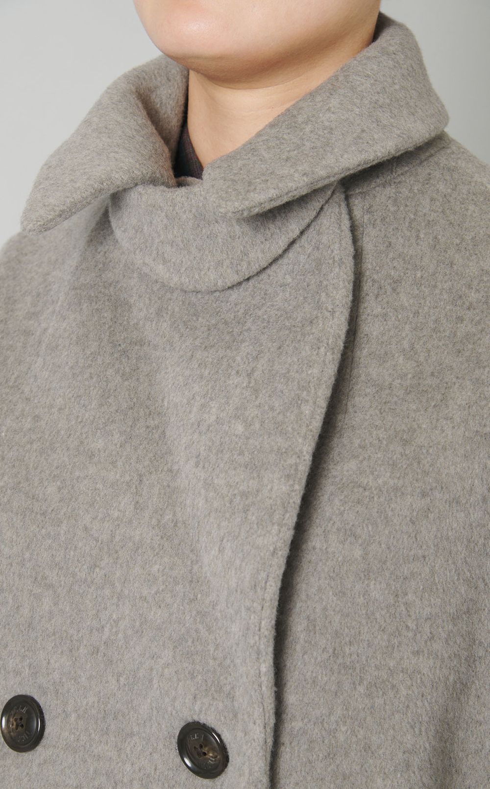 ウールテーラードロングピーコート