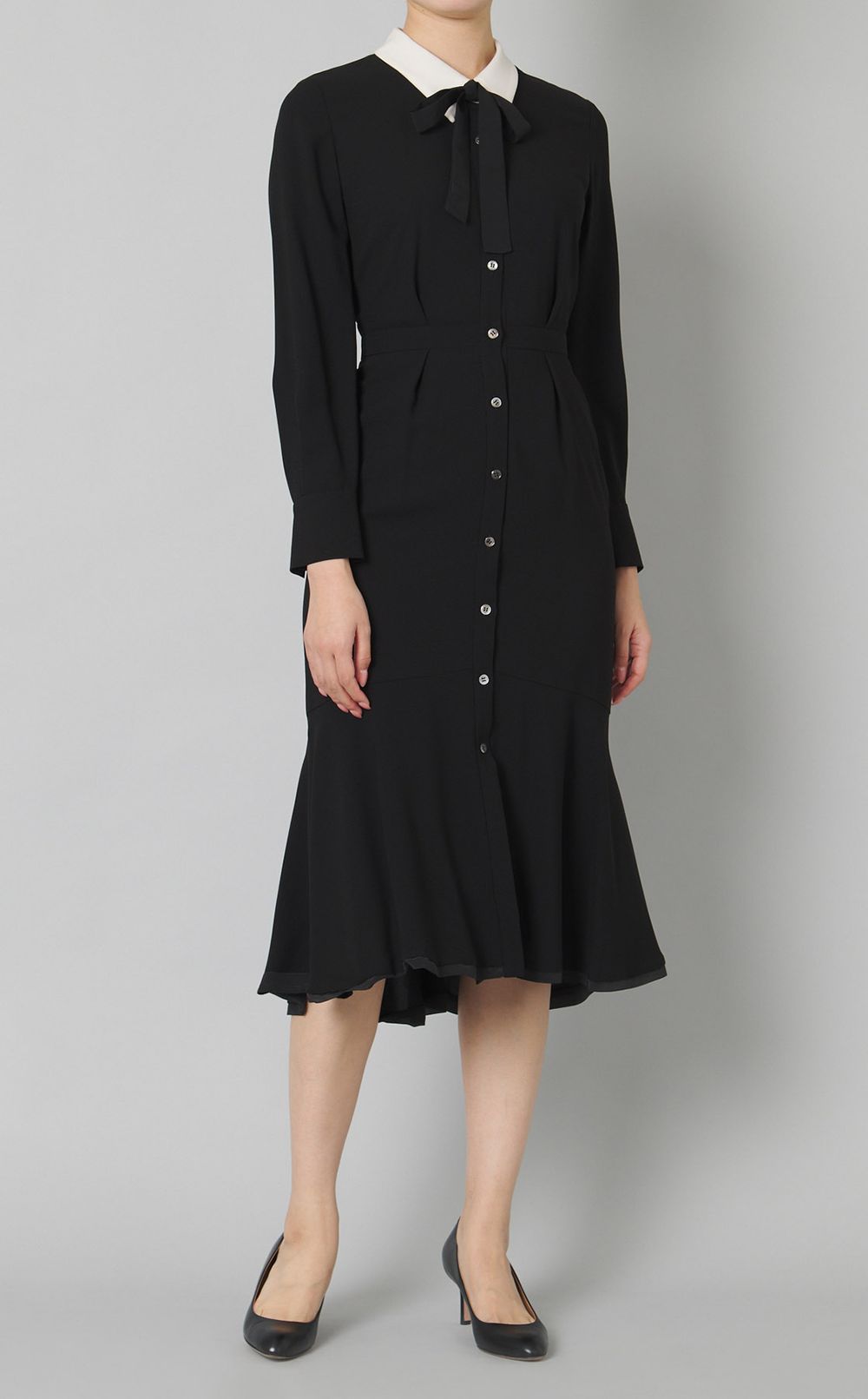 バイカラーシャツワンピース