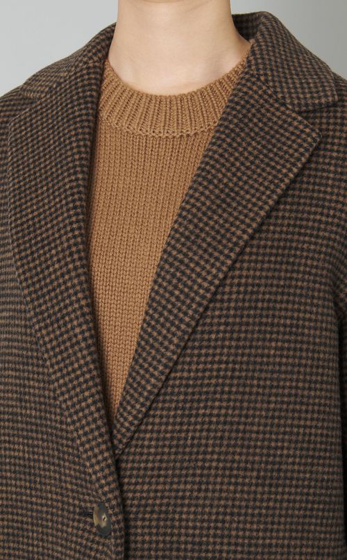 ウールハンドトゥースチェックコート