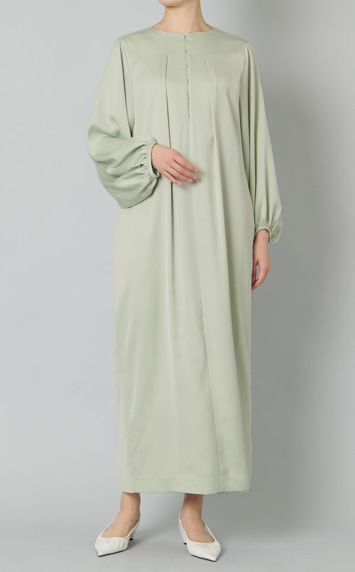 コンフォートサテンロングワンピース