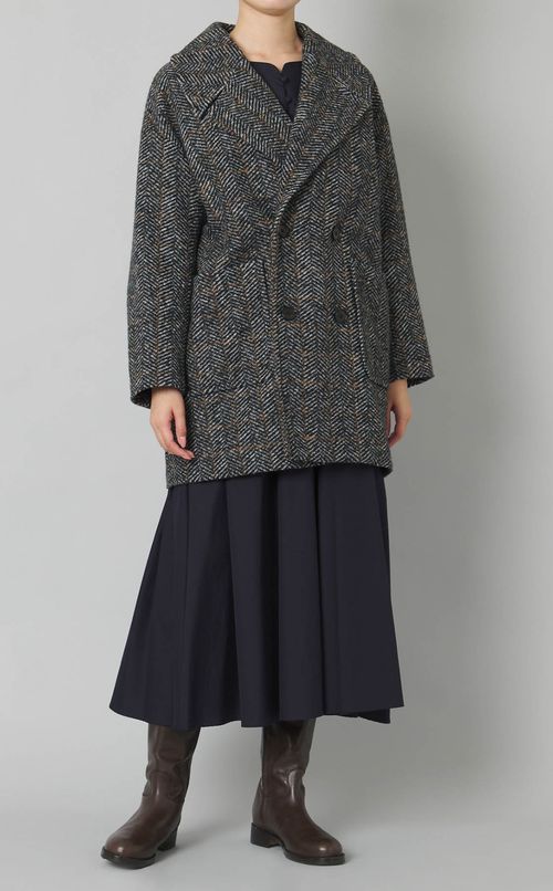 ハートネックギャザースリーブワンピース