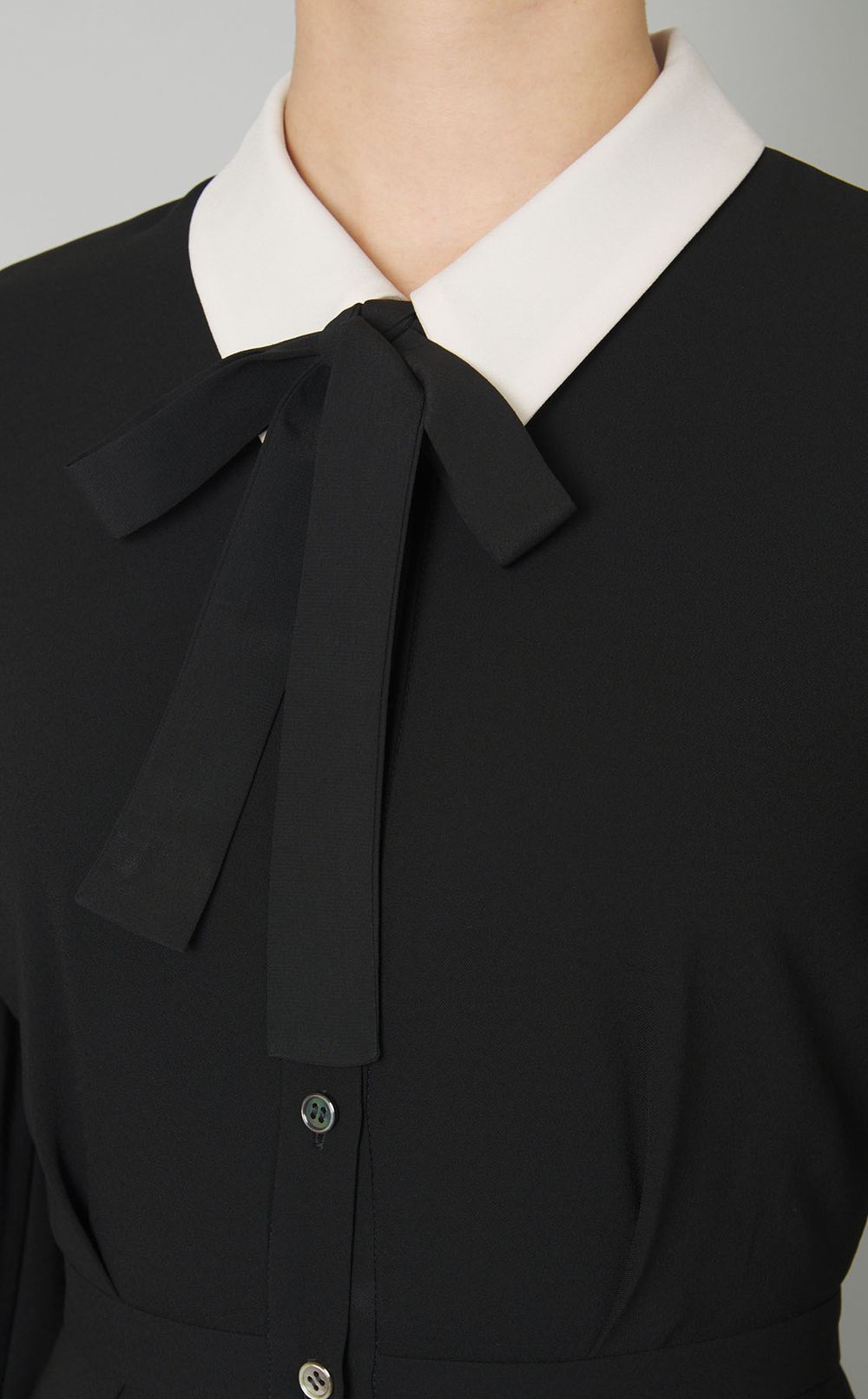 バイカラーシャツワンピース