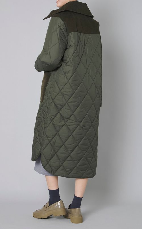 キルティングロングコート