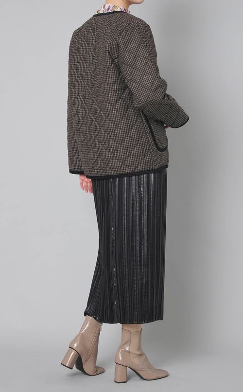 ハウンドトゥースノーカラージャケット