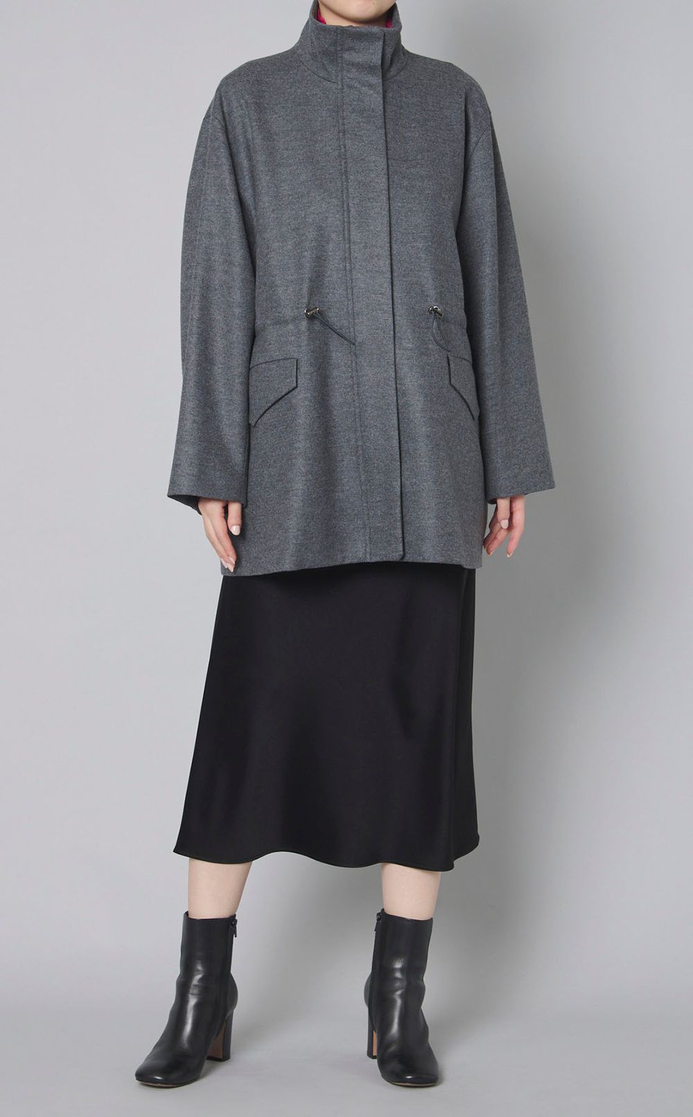 ウールスムーススタンドカラーコート