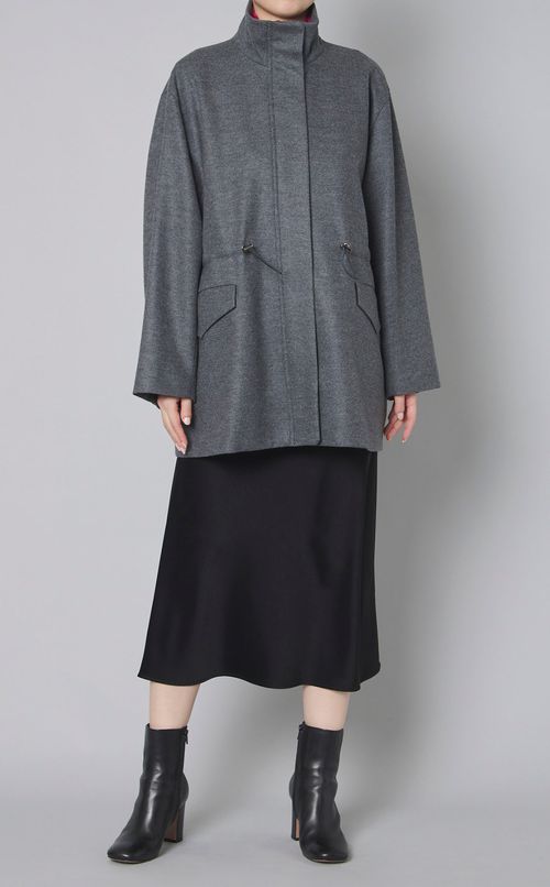 ウールスムーススタンドカラーコート